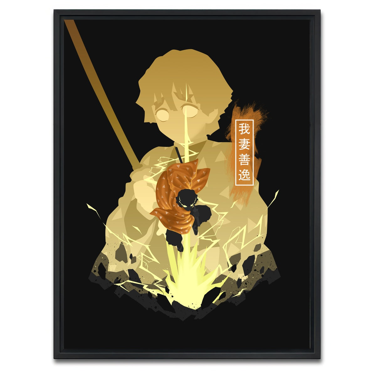 AUTO-MOCKUP WHITE | Zenitsu | 1 Piece | Black Framed Canvas | group=3x4