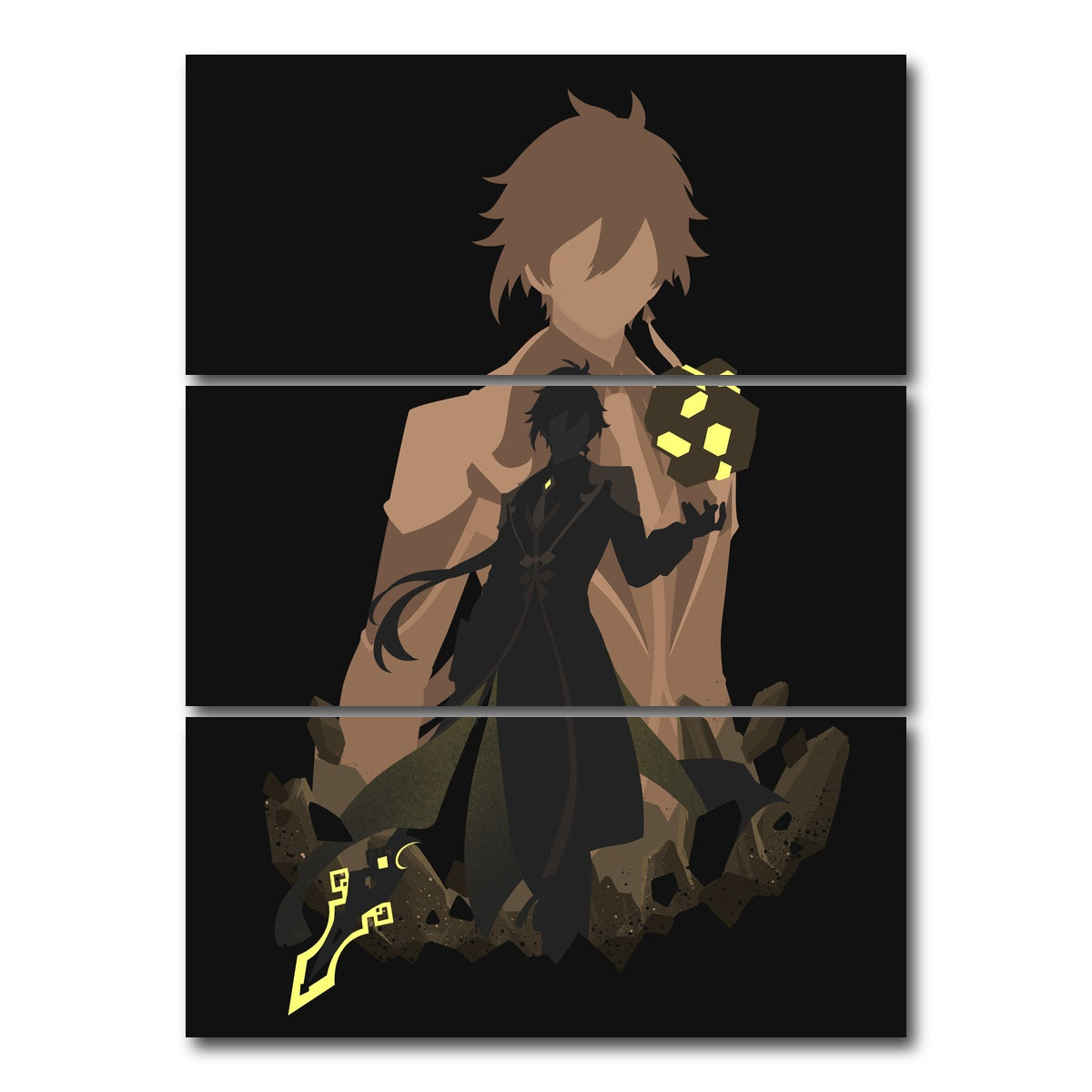 AUTO-MOCKUP WHITE | Zhongli | 3 Piece | Gallery Wrap Canvas | group=8x18_stacked