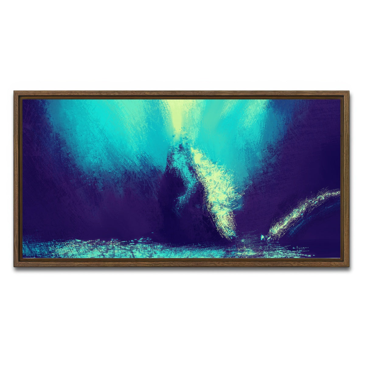 AUTO-MOCKUP WHITE | Zilla In Blue | 1 Piece | Walnut Framed Canvas | group=2x1
