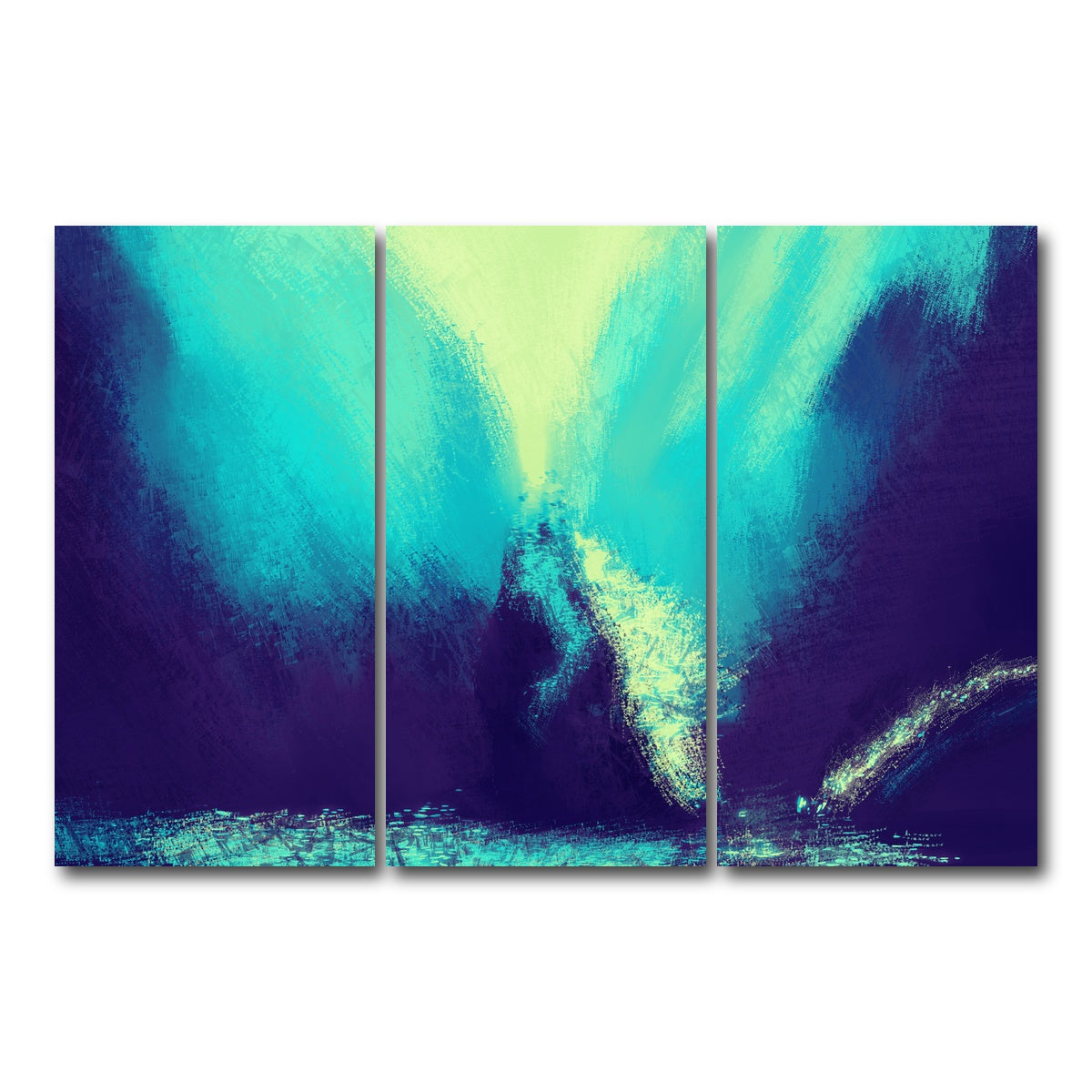AUTO-MOCKUP WHITE | Zilla In Blue | 3 Piece | Gallery Wrap Canvas | group=12x24