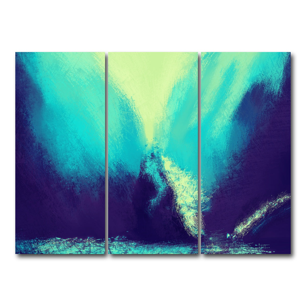 AUTO-MOCKUP WHITE | Zilla In Blue | 3 Piece | Gallery Wrap Canvas | group=8x18