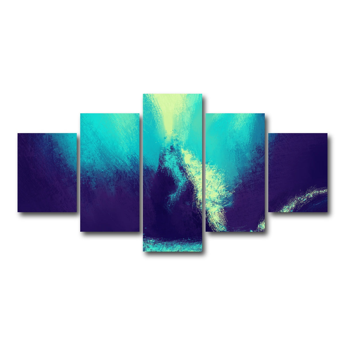AUTO-MOCKUP WHITE | Zilla In Blue | 5 Piece | Gallery Wrap Canvas | group=5_short