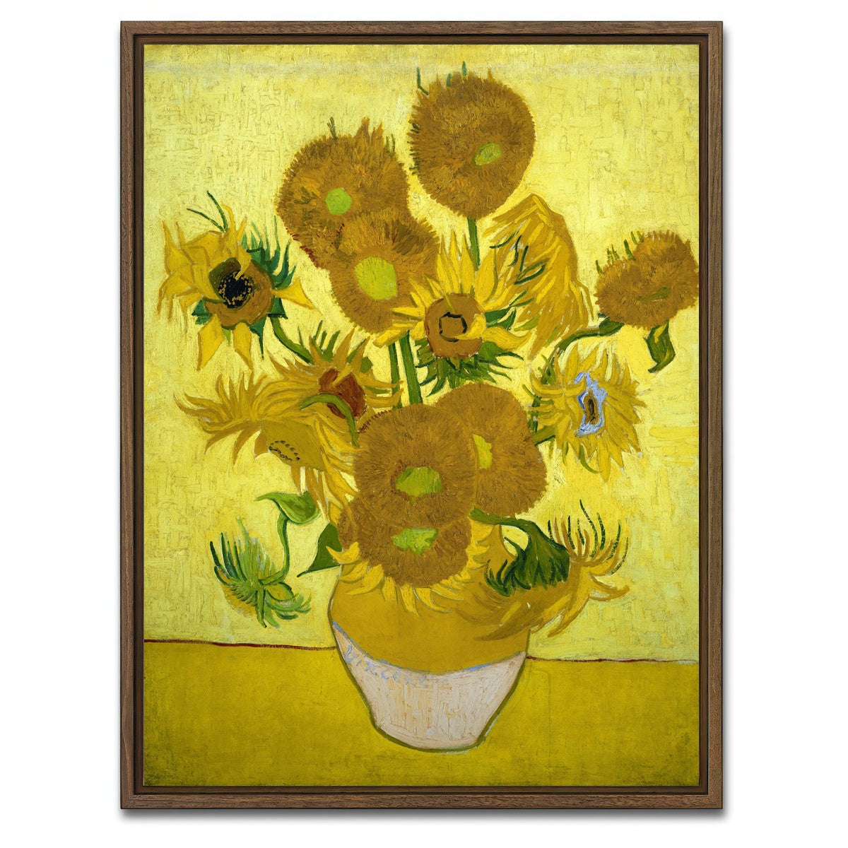 AUTO-MOCKUP WHITE | Zonnebloemen | 1 Piece | Walnut Framed Canvas | group=3x4