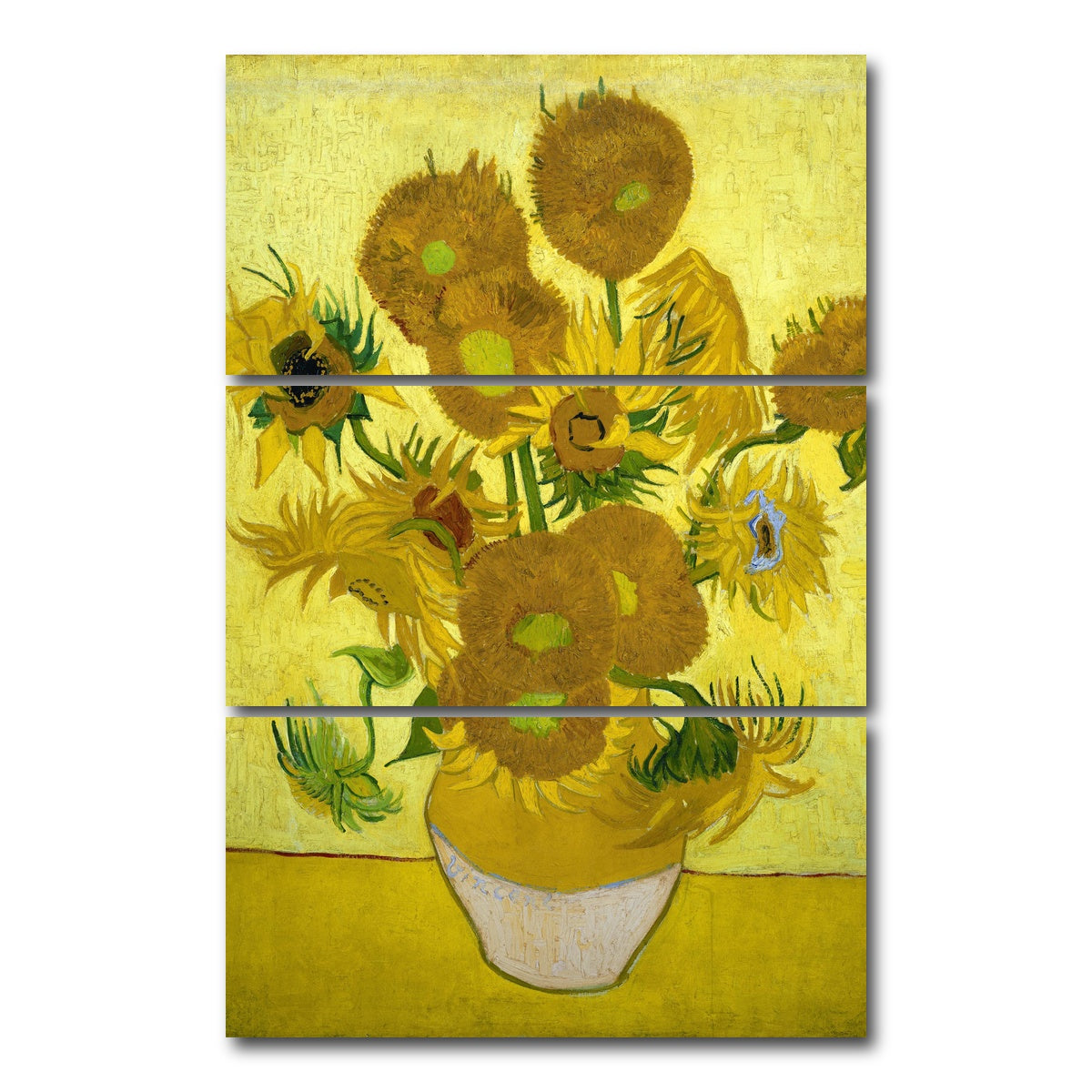 AUTO-MOCKUP WHITE | Zonnebloemen | 3 Piece | Gallery Wrap Canvas | group=12x24_stacked