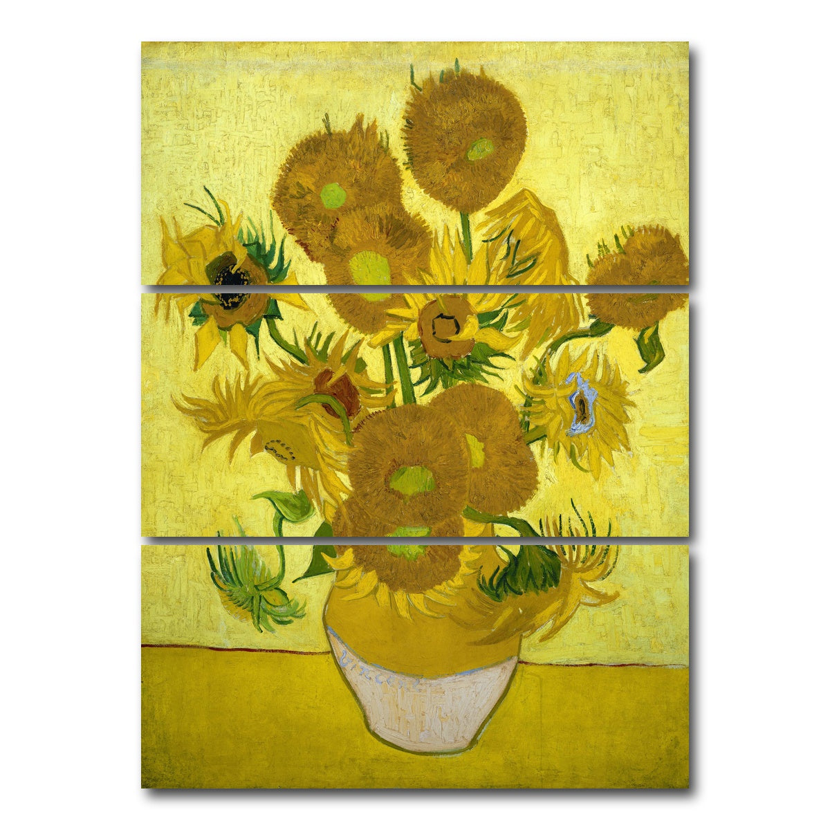 AUTO-MOCKUP WHITE | Zonnebloemen | 3 Piece | Gallery Wrap Canvas | group=8x18_stacked