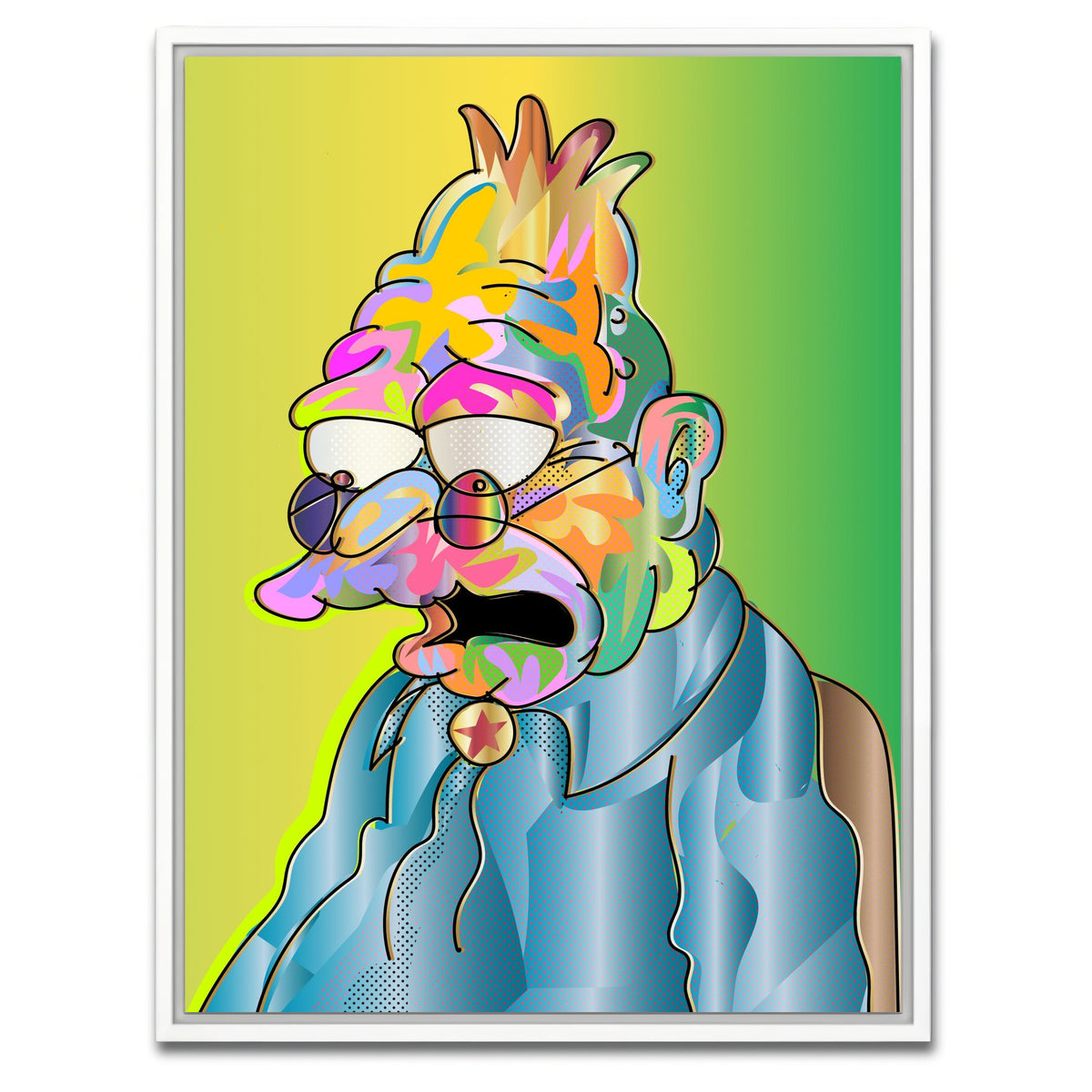 AUTO-MOCKUP WHITE | abe simpson | 1 Piece | White Framed Canvas | group=3x4