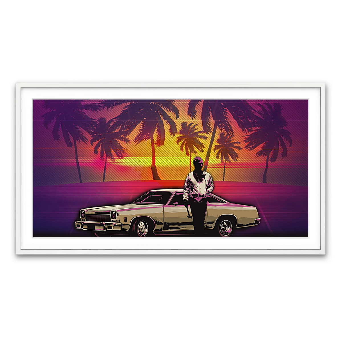 Framed Print 2x1 White