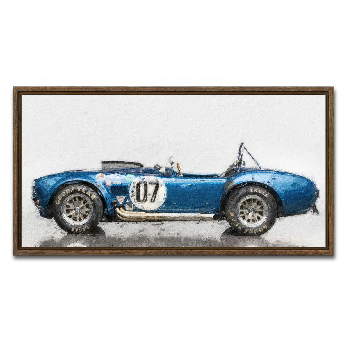 AUTO-MOCKUP WHITE | ac cobra 2 | 1 Piece | Walnut Framed Canvas | group=2x1