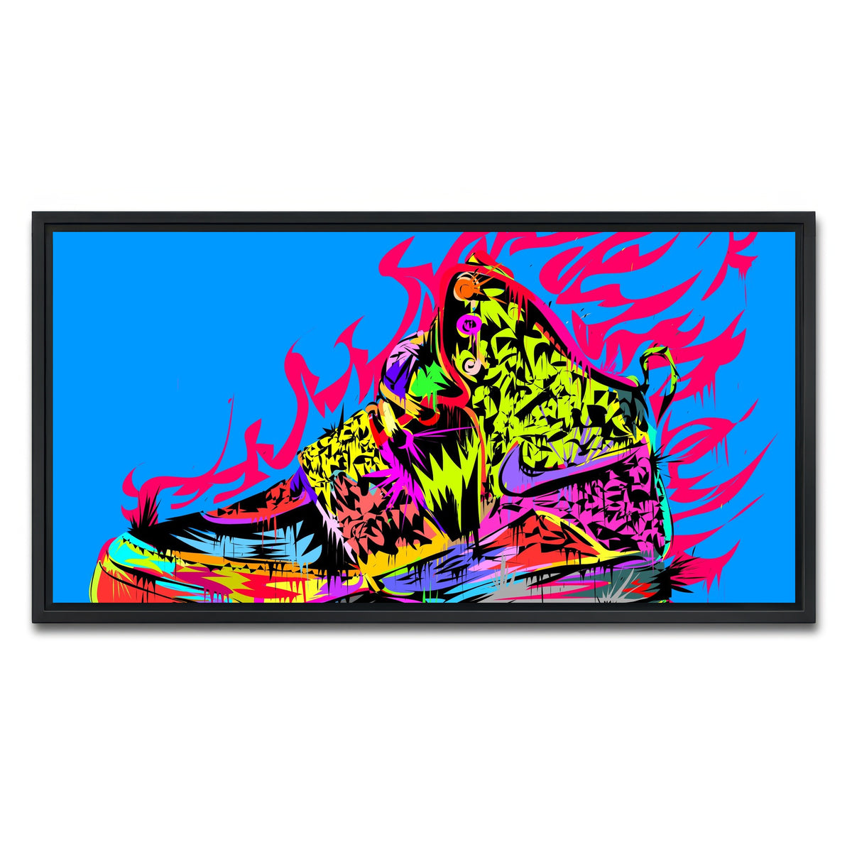 AUTO-MOCKUP WHITE | air yeezy | 1 Piece | Black Framed Canvas | group=2x1