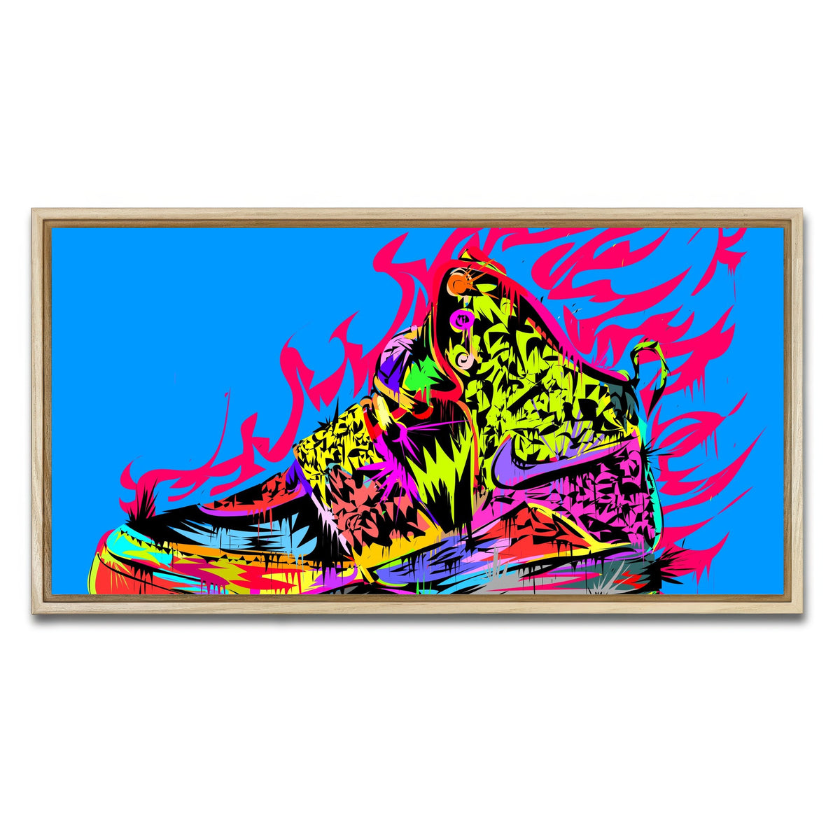 AUTO-MOCKUP WHITE | air yeezy | 1 Piece | Natural Framed Canvas | group=2x1