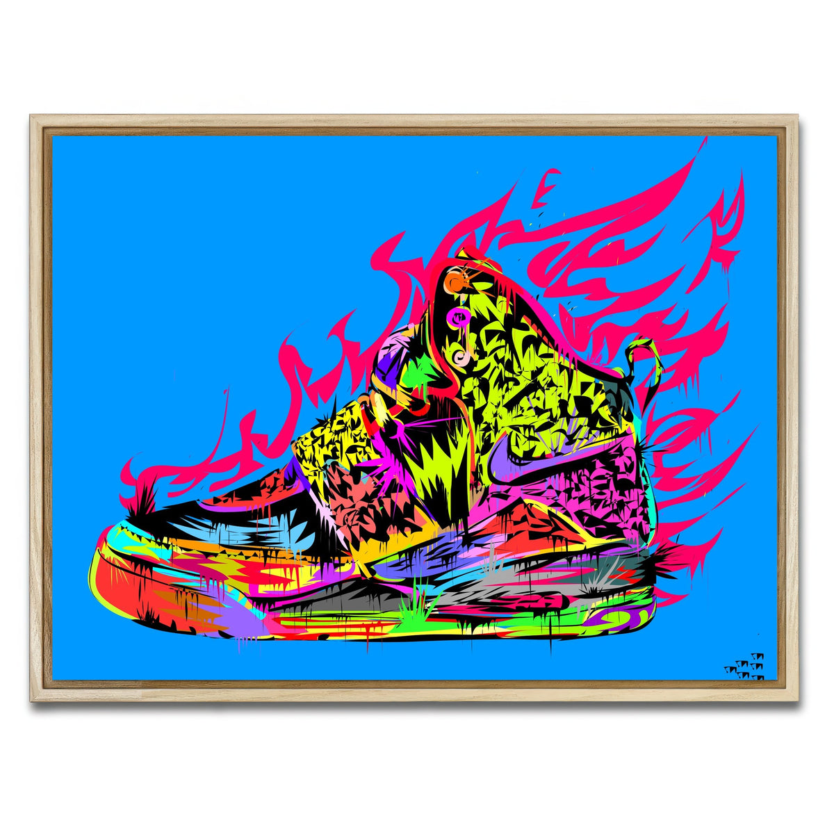 AUTO-MOCKUP WHITE | air yeezy | 1 Piece | Natural Framed Canvas | group=4x3