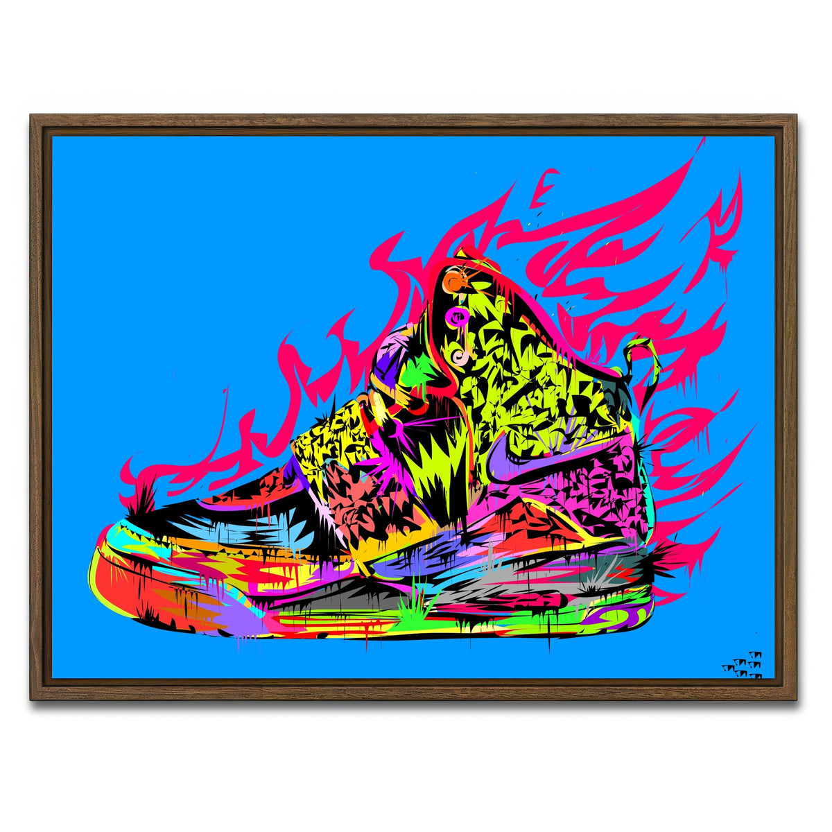 AUTO-MOCKUP WHITE | air yeezy | 1 Piece | Walnut Framed Canvas | group=4x3