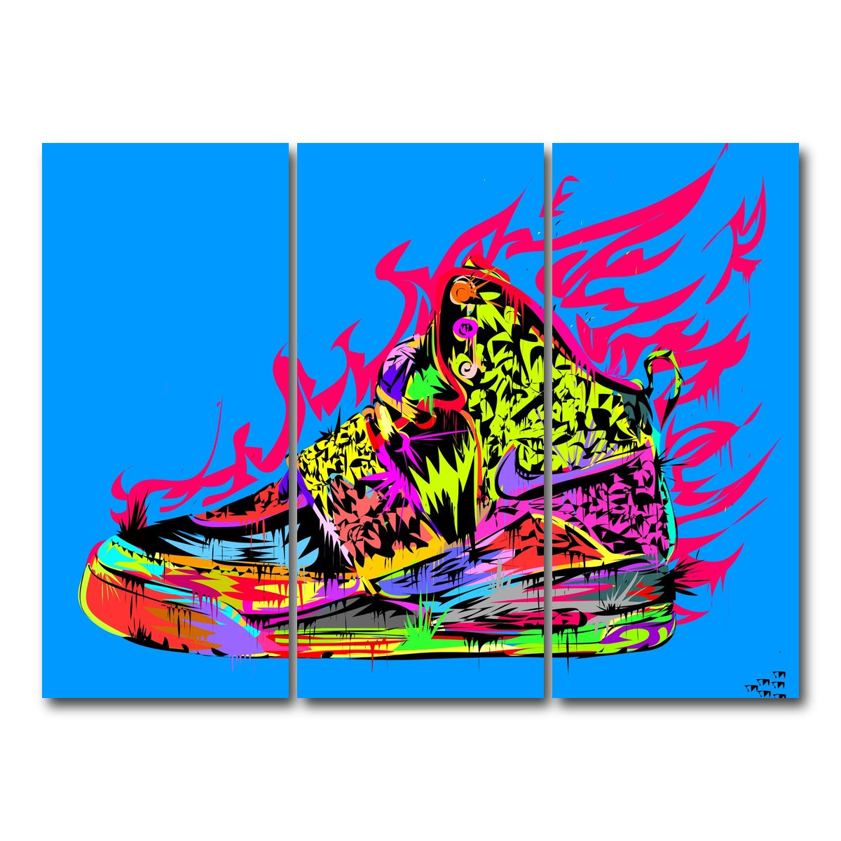 AUTO-MOCKUP WHITE | air yeezy | 3 Piece | Gallery Wrap Canvas | group=8x18