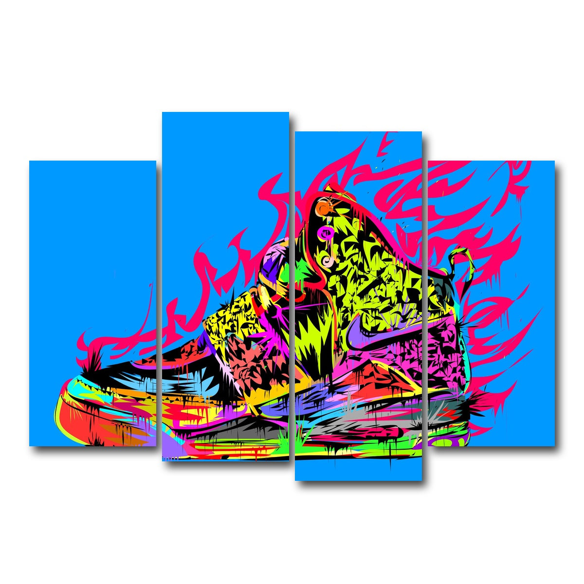 AUTO-MOCKUP WHITE | air yeezy | 4 Piece | Gallery Wrap Canvas | group=4_normal