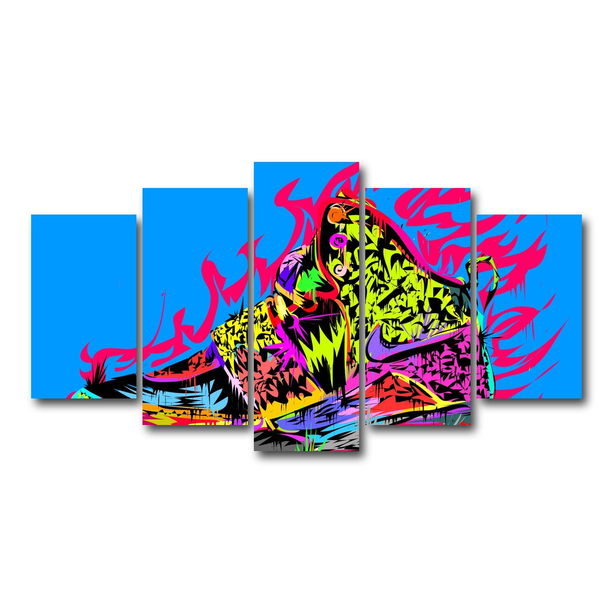 AUTO-MOCKUP WHITE | air yeezy | 5 Piece | Gallery Wrap Canvas | group=5_normal