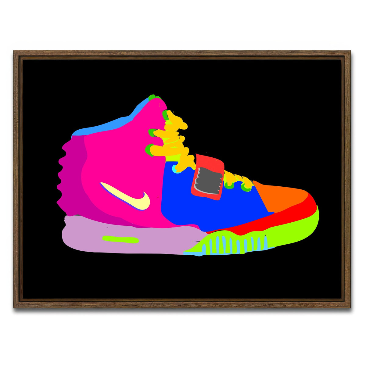 AUTO-MOCKUP WHITE | air yeezy and them | 1 Piece | Walnut Framed Canvas | group=4x3