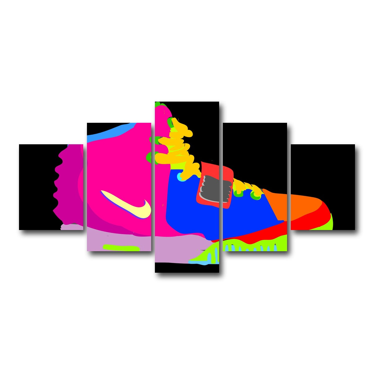 AUTO-MOCKUP WHITE | air yeezy and them | 5 Piece | Gallery Wrap Canvas | group=5_short