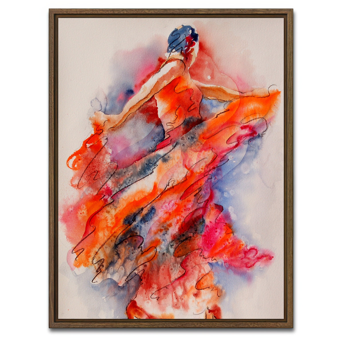 AUTO-MOCKUP WHITE | allure of the flamenco | 1 Piece | Walnut Framed Canvas | group=3x4