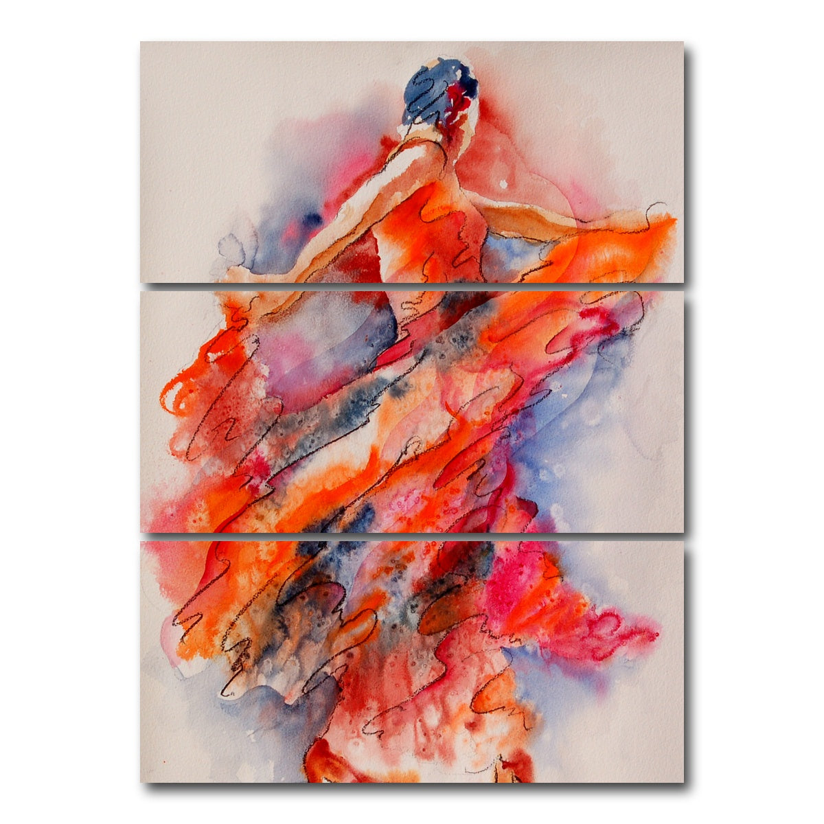 AUTO-MOCKUP WHITE | allure of the flamenco | 3 Piece | Gallery Wrap Canvas | group=8x18_stacked