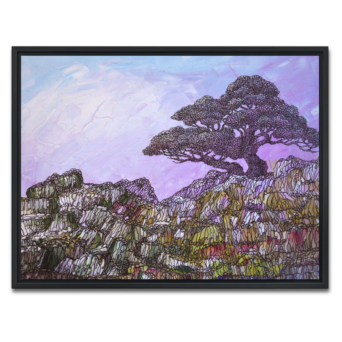 AUTO-MOCKUP WHITE | alone but undesperate | 1 Piece | Black Framed Canvas | group=4x3