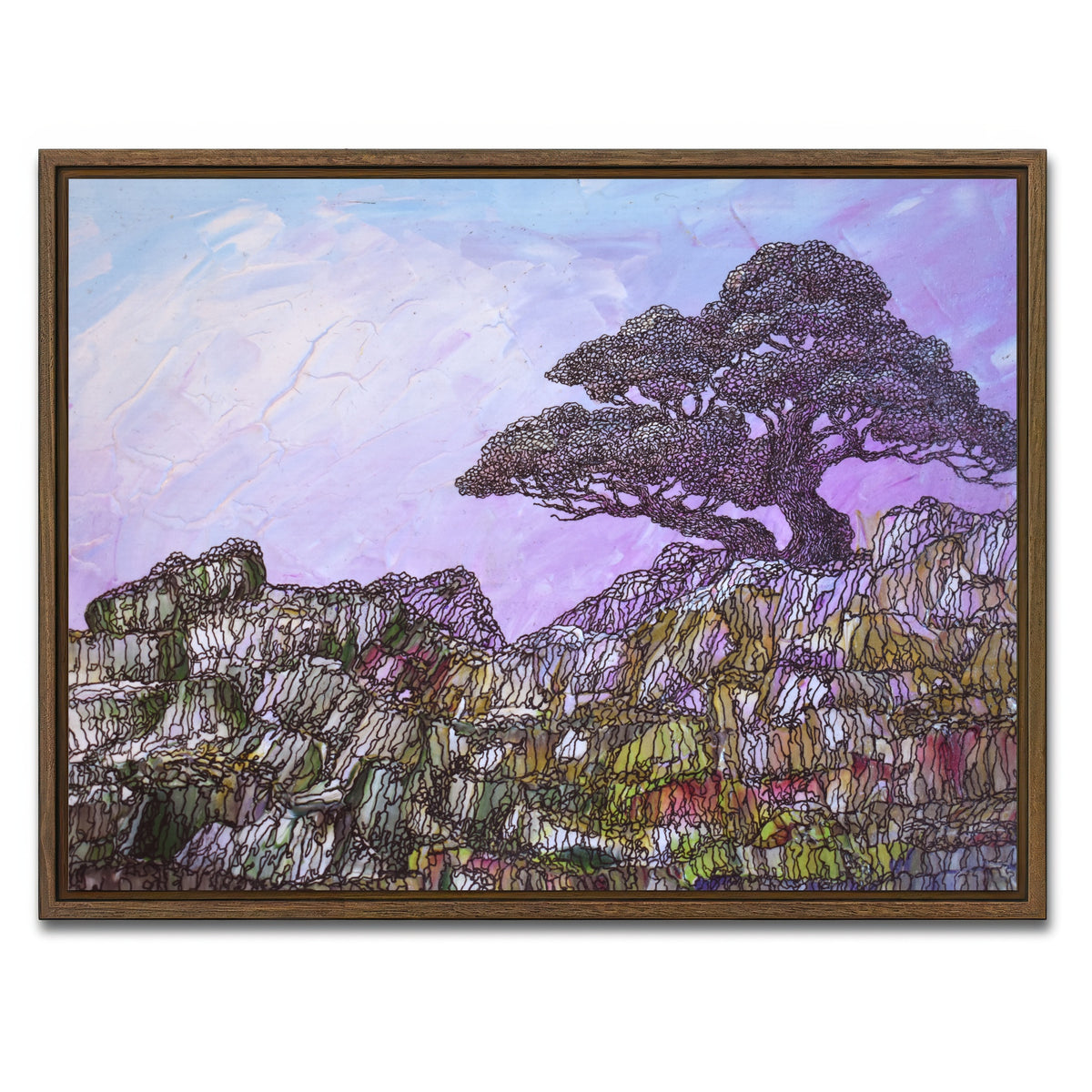 AUTO-MOCKUP WHITE | alone but undesperate | 1 Piece | Walnut Framed Canvas | group=4x3