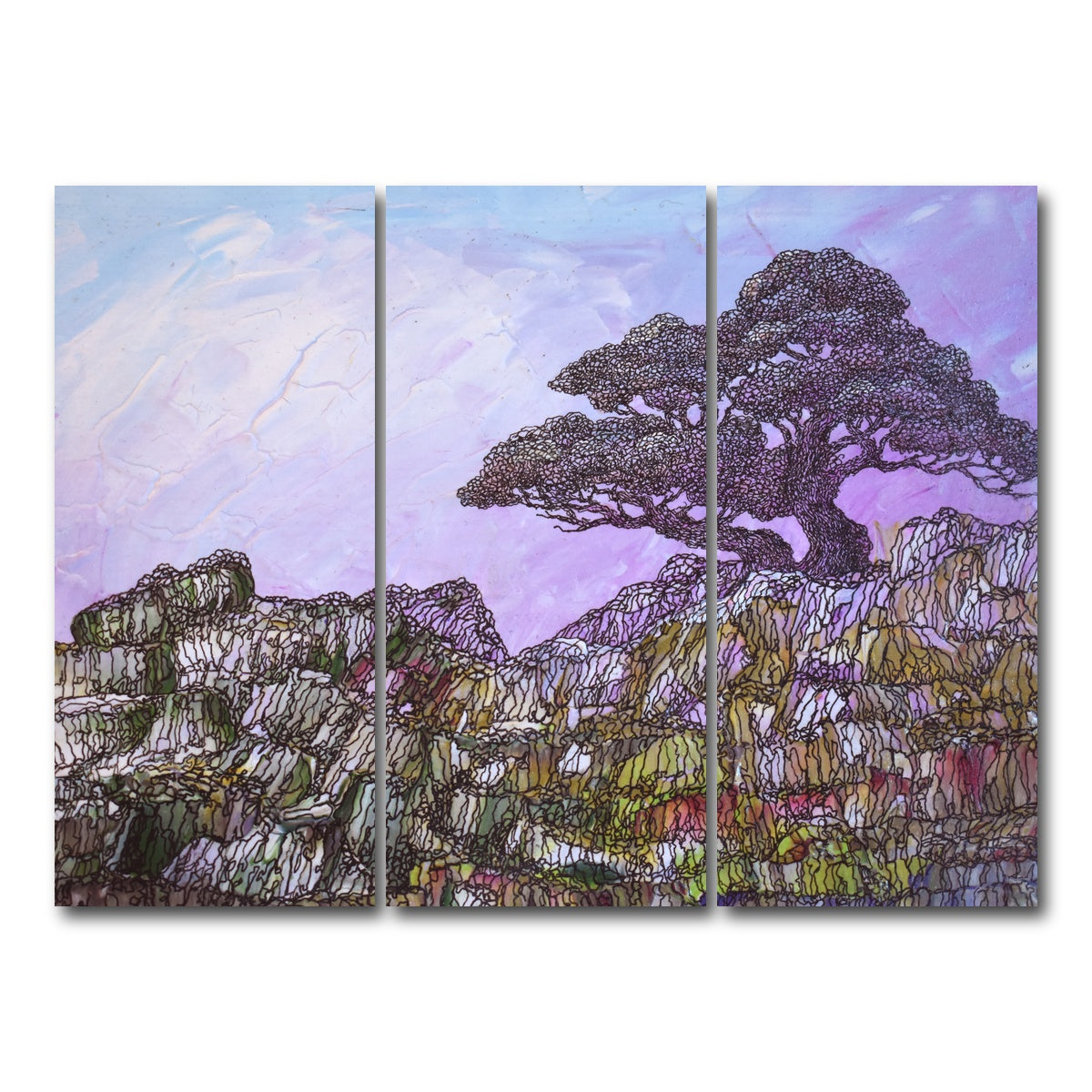 AUTO-MOCKUP WHITE | alone but undesperate | 3 Piece | Gallery Wrap Canvas | group=8x18