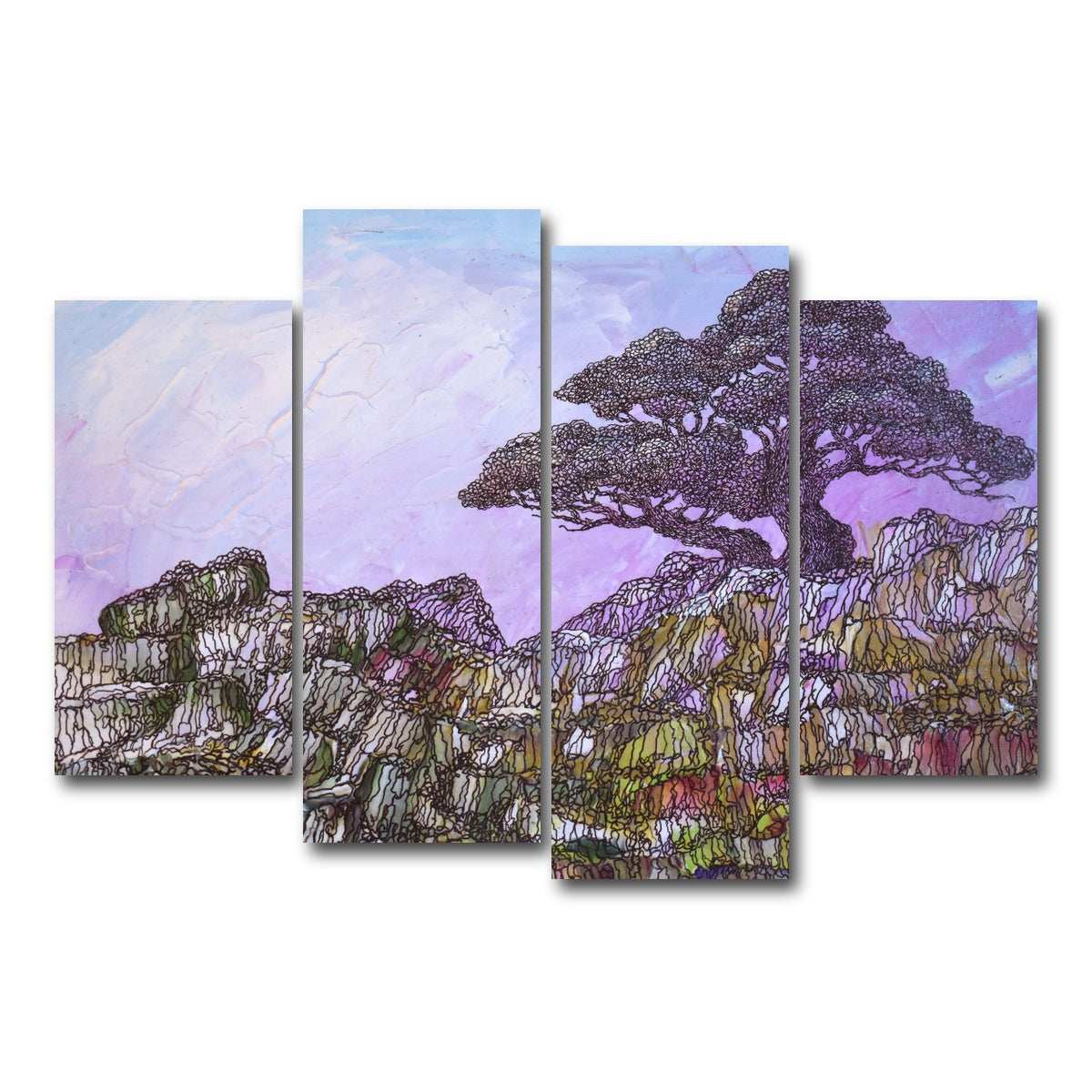 AUTO-MOCKUP WHITE | alone but undesperate | 4 Piece | Gallery Wrap Canvas | group=4_short