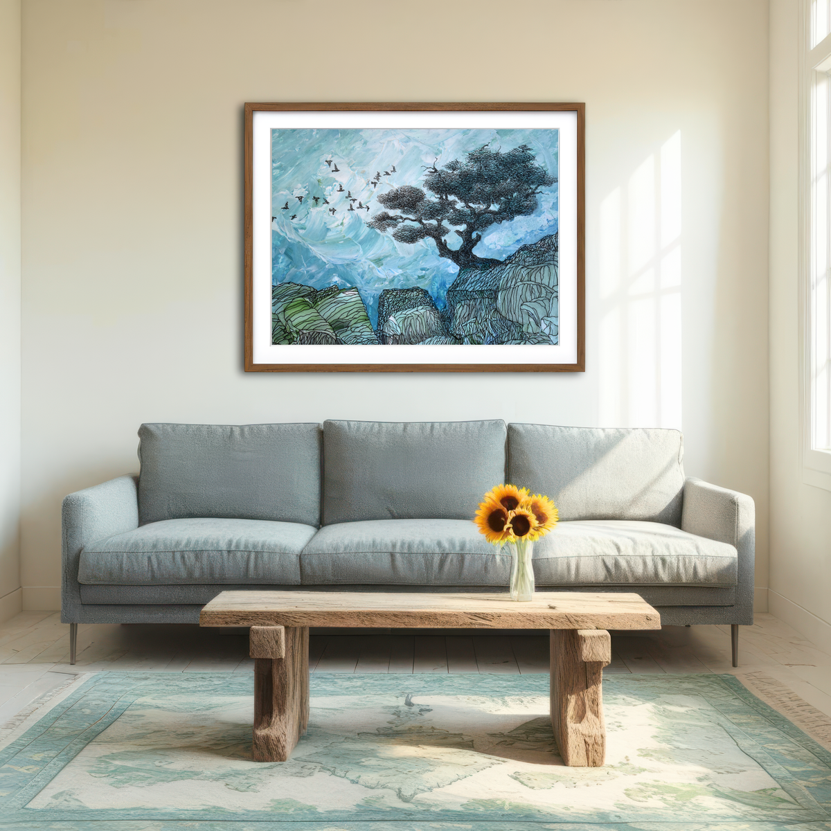 AUTO-MOCKUP ROOM | Alone, Content Wall Art