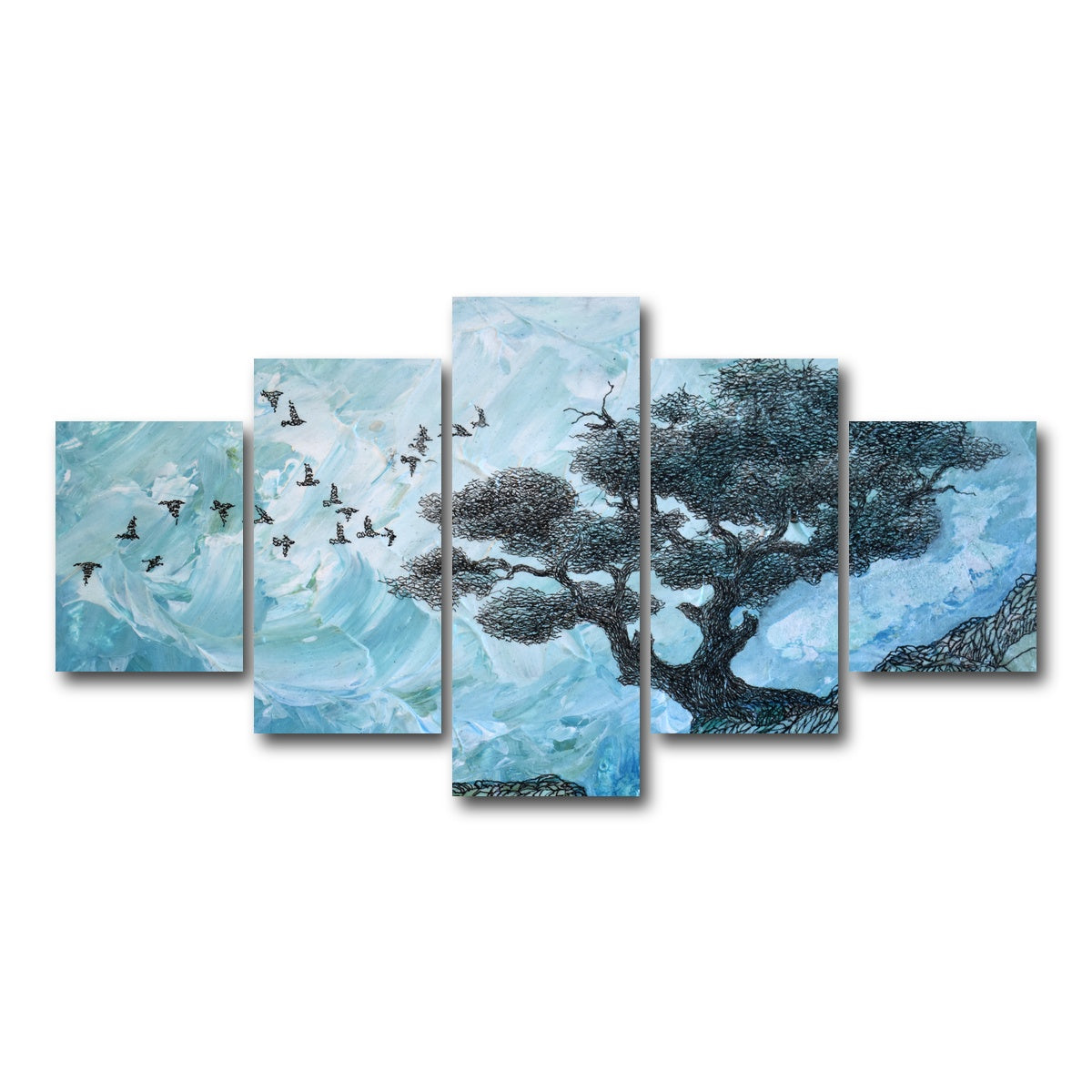 AUTO-MOCKUP WHITE | alone, content | 5 Piece | Gallery Wrap Canvas | group=5_short