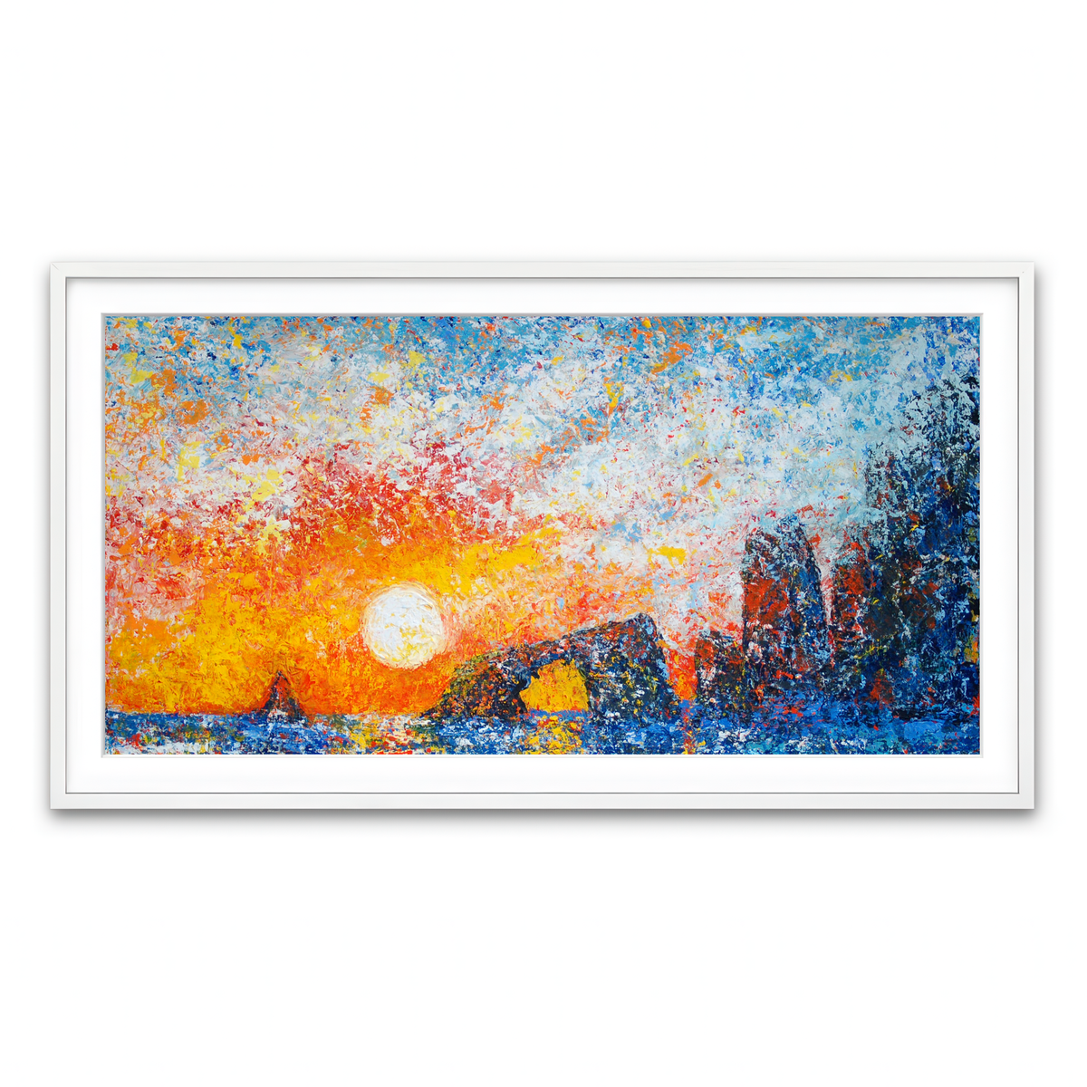 Framed Print 2x1 White