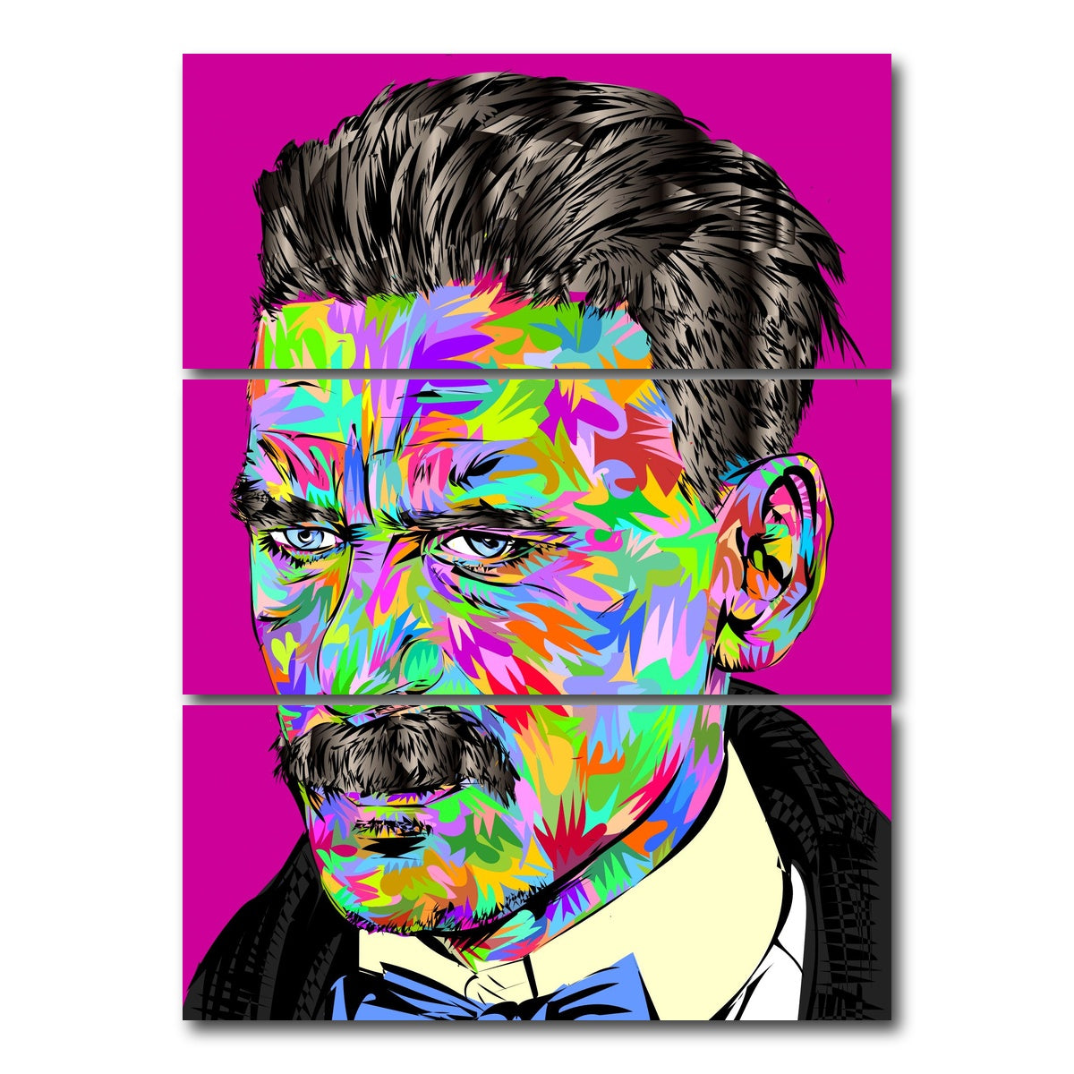 AUTO-MOCKUP WHITE | arthur shelby color splash | 3 Piece | Gallery Wrap Canvas | group=8x18_stacked