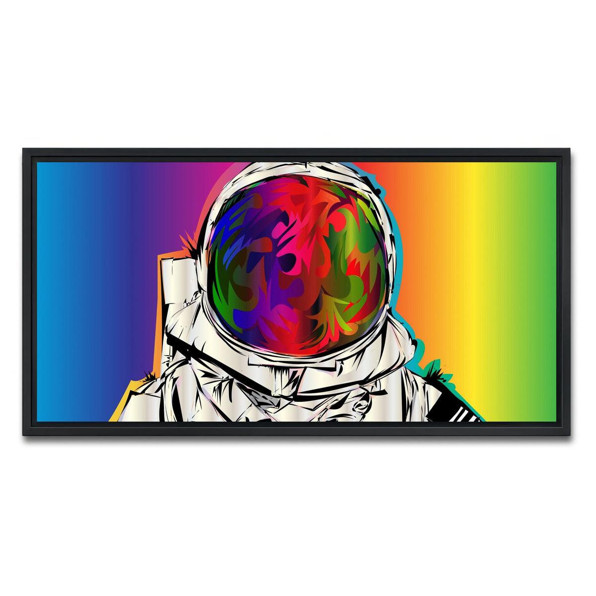 AUTO-MOCKUP WHITE | astronaut | 1 Piece | Black Framed Canvas | group=2x1
