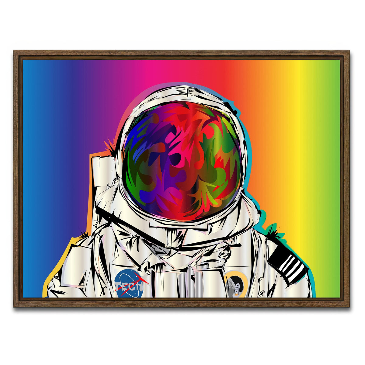 AUTO-MOCKUP WHITE | astronaut | 1 Piece | Walnut Framed Canvas | group=4x3
