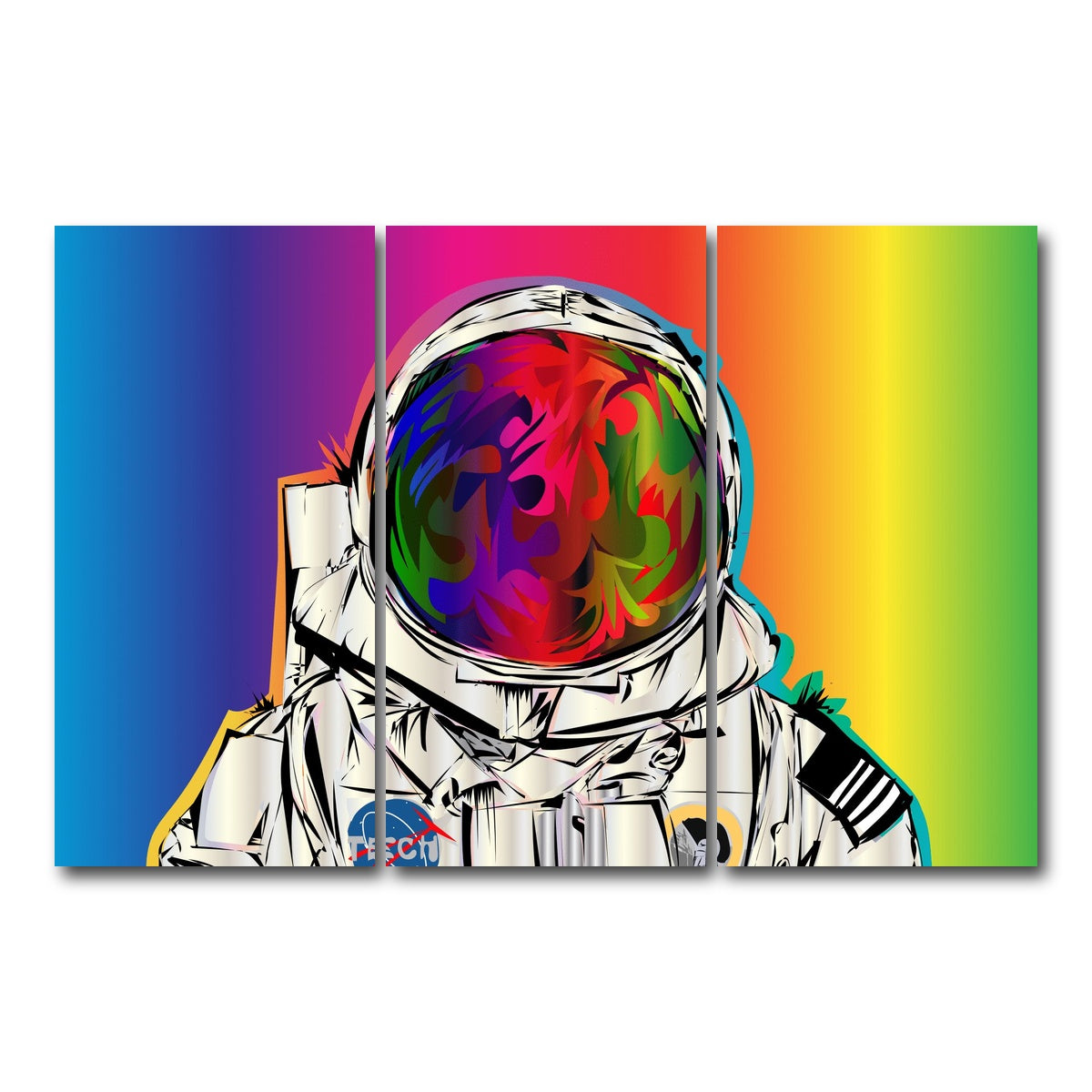 AUTO-MOCKUP WHITE | astronaut | 3 Piece | Gallery Wrap Canvas | group=12x24