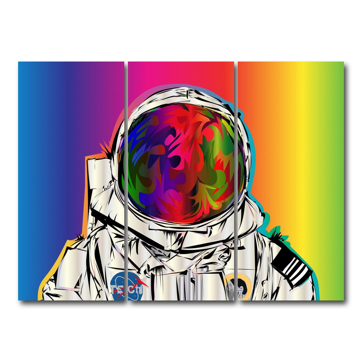 AUTO-MOCKUP WHITE | astronaut | 3 Piece | Gallery Wrap Canvas | group=8x18