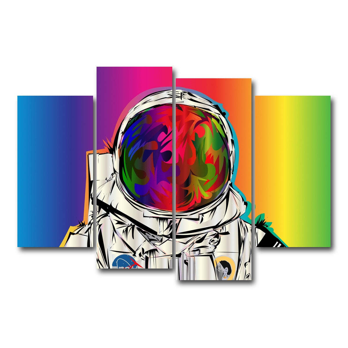 AUTO-MOCKUP WHITE | astronaut | 4 Piece | Gallery Wrap Canvas | group=4_short