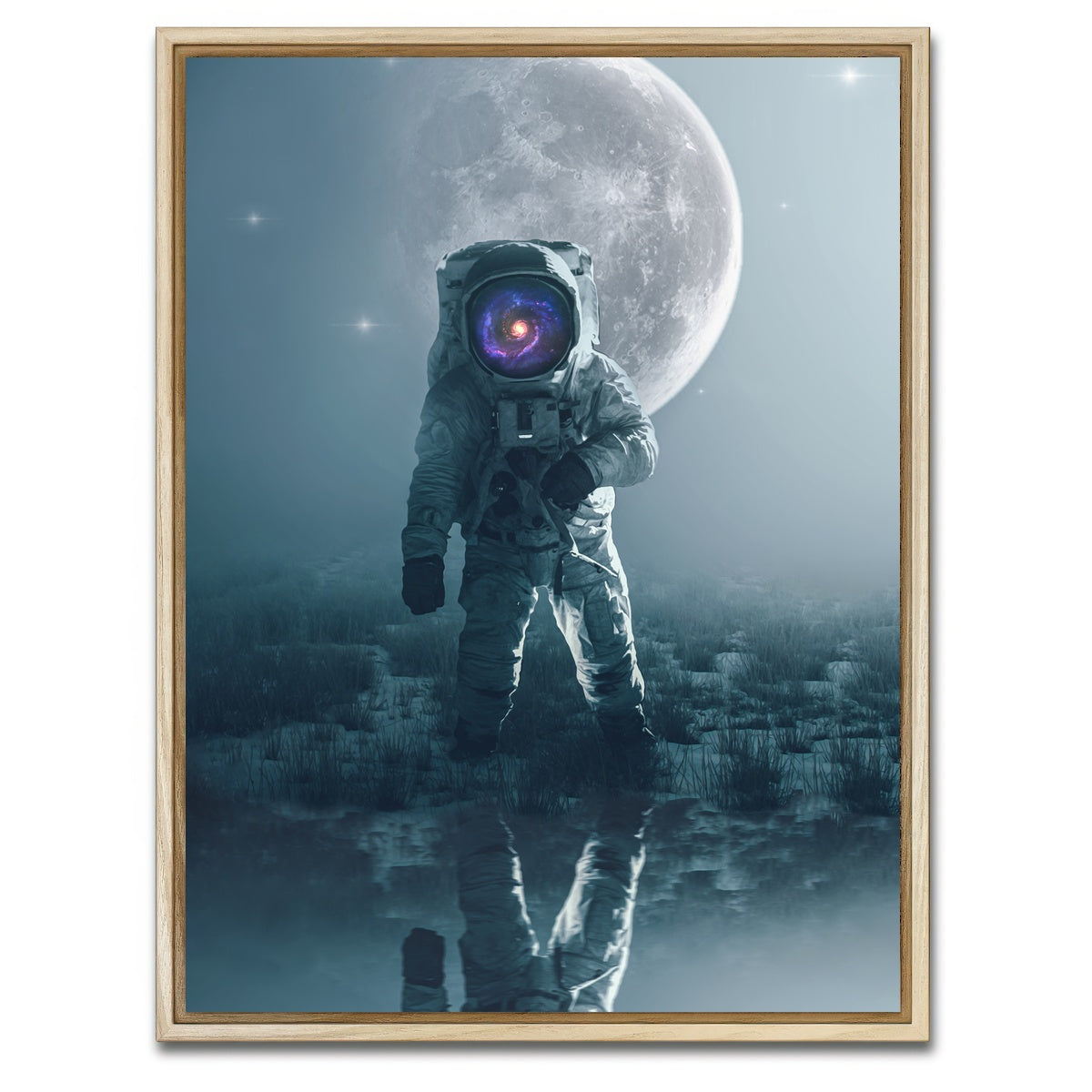 AUTO-MOCKUP WHITE | astronaut alone | 1 Piece | Natural Framed Canvas | group=3x4