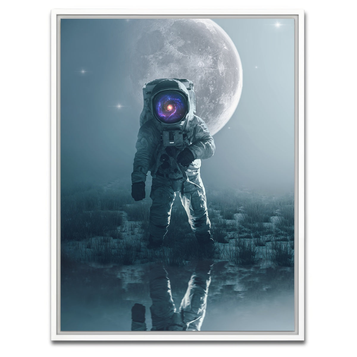 AUTO-MOCKUP WHITE | astronaut alone | 1 Piece | White Framed Canvas | group=3x4