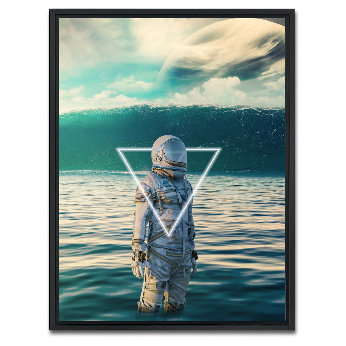 AUTO-MOCKUP WHITE | astronaut in water | 1 Piece | Black Framed Canvas | group=3x4
