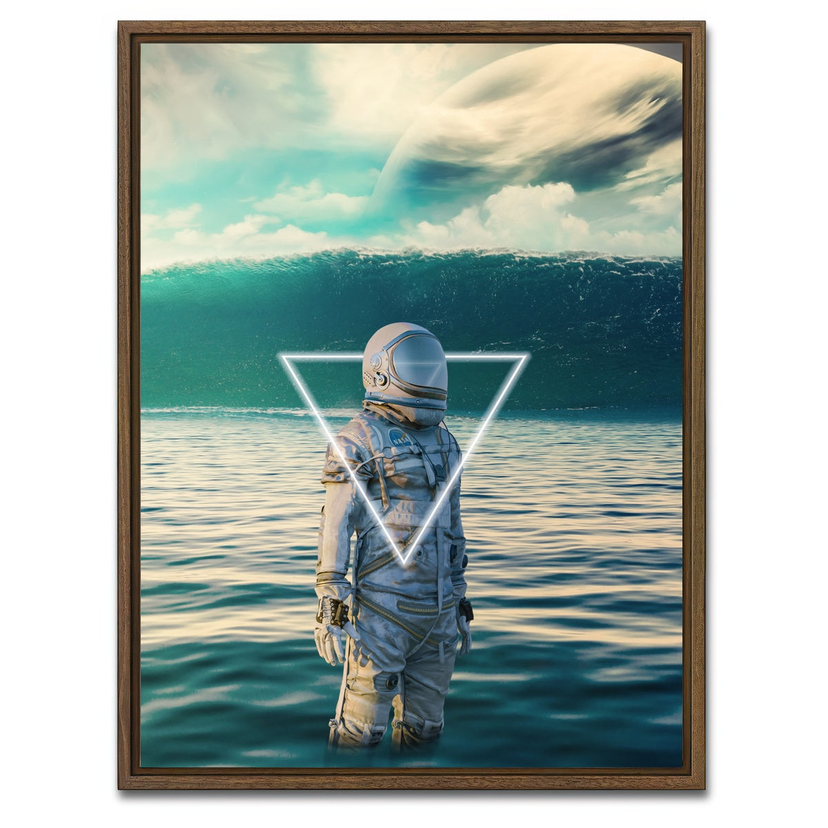 AUTO-MOCKUP WHITE | astronaut in water | 1 Piece | Walnut Framed Canvas | group=3x4