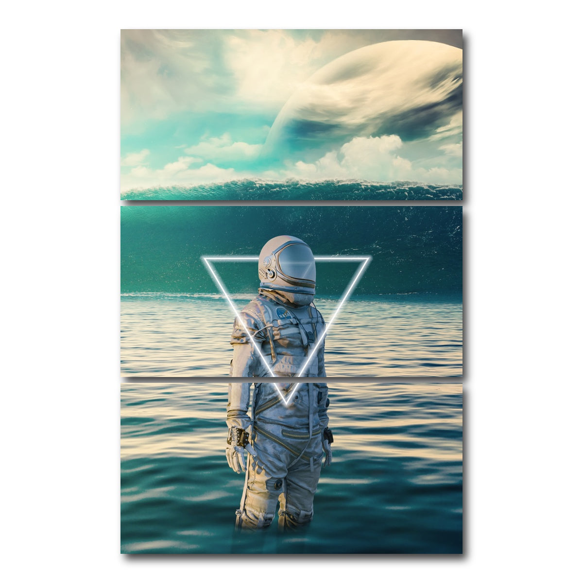 AUTO-MOCKUP WHITE | astronaut in water | 3 Piece | Gallery Wrap Canvas | group=12x24_stacked