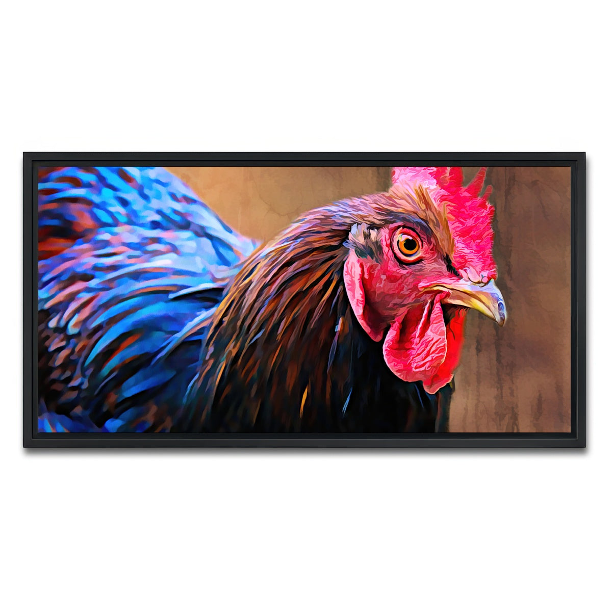 AUTO-MOCKUP WHITE | australorp chicken | 1 Piece | Black Framed Canvas | group=2x1