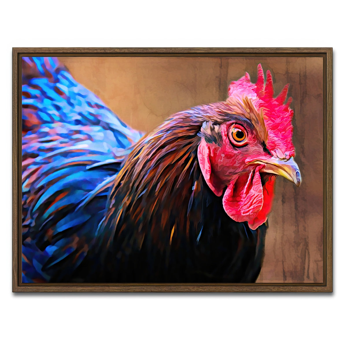 AUTO-MOCKUP WHITE | australorp chicken | 1 Piece | Walnut Framed Canvas | group=4x3