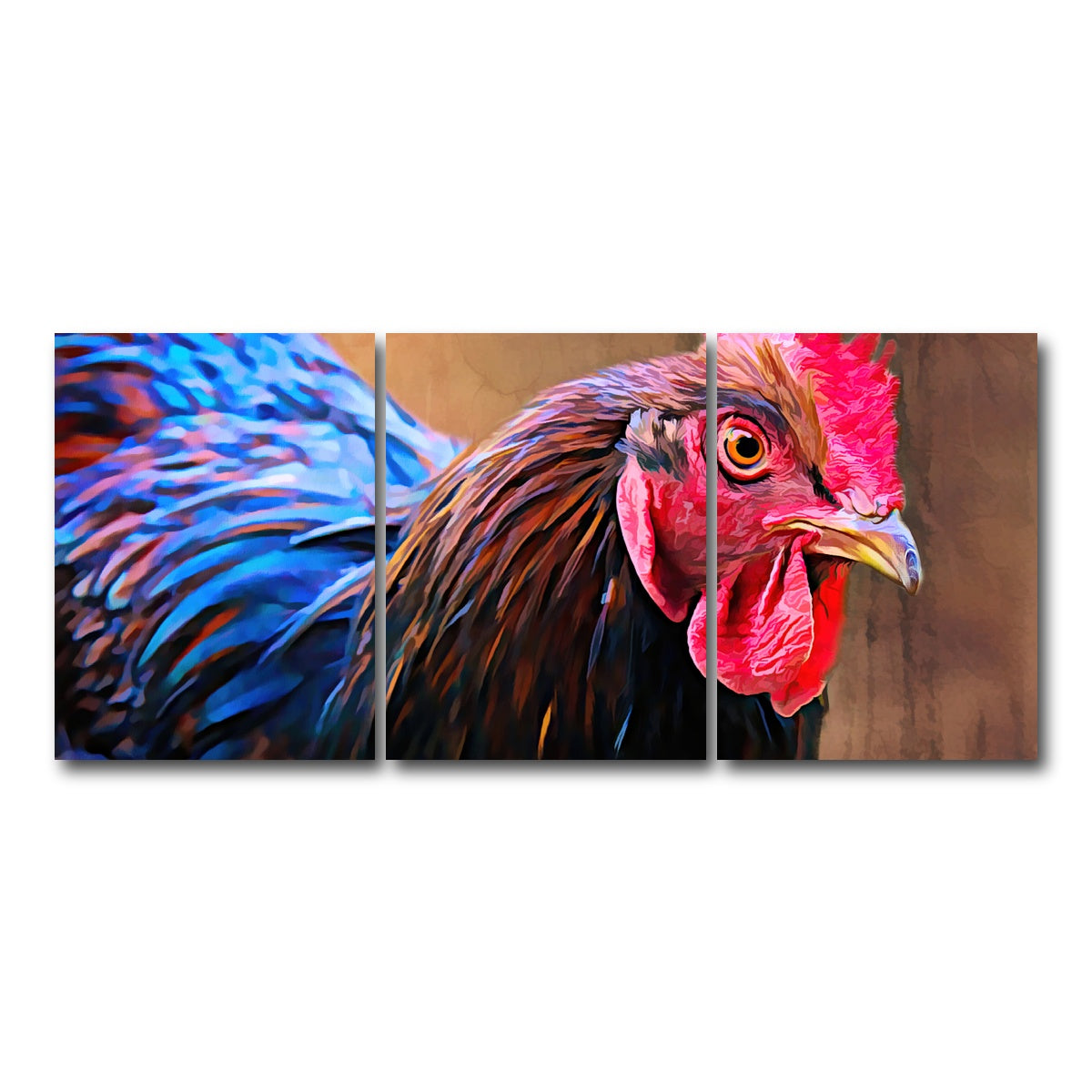 AUTO-MOCKUP WHITE | australorp chicken | 3 Piece | Gallery Wrap Canvas | group=18x24