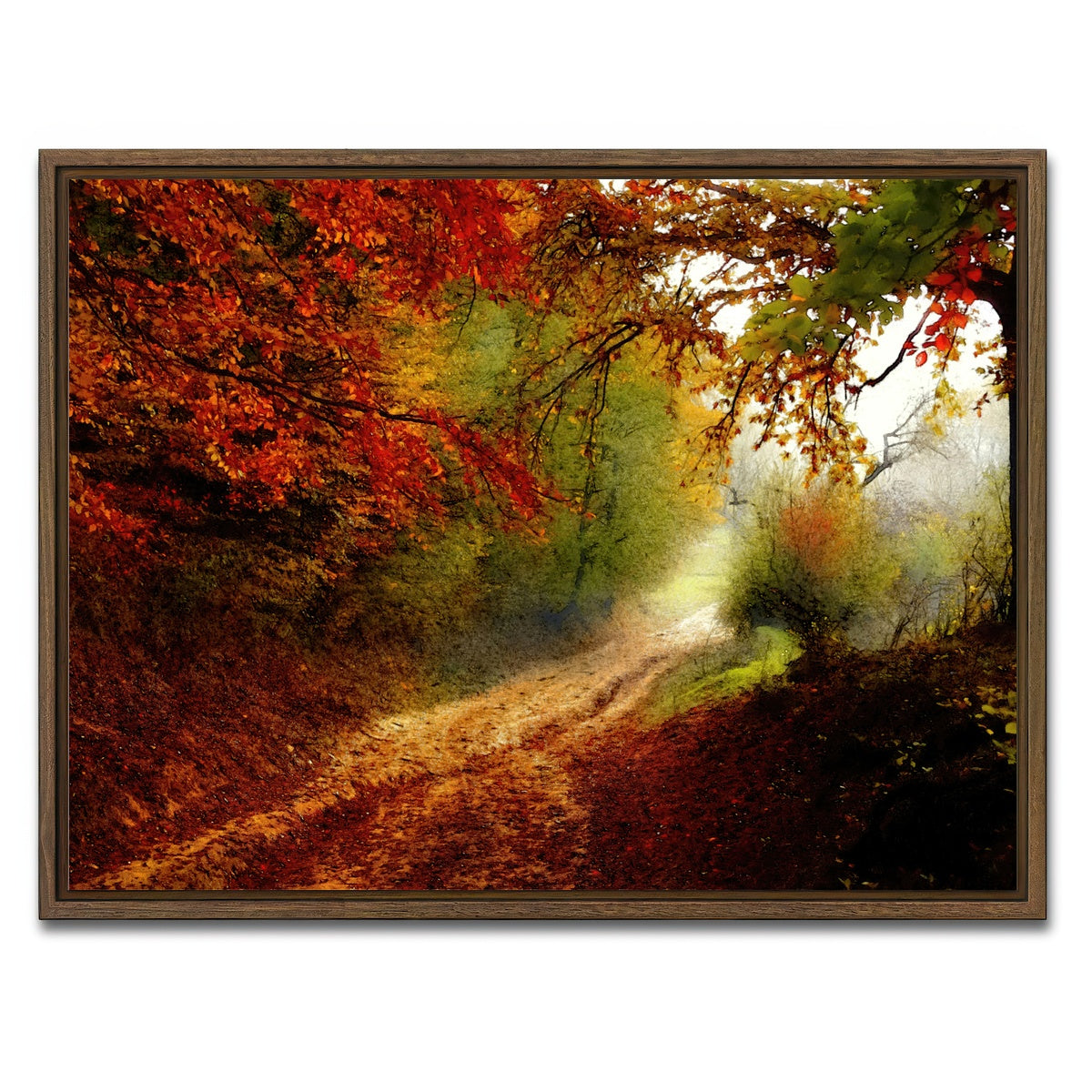 AUTO-MOCKUP WHITE | autumn forest edge | 1 Piece | Walnut Framed Canvas | group=4x3
