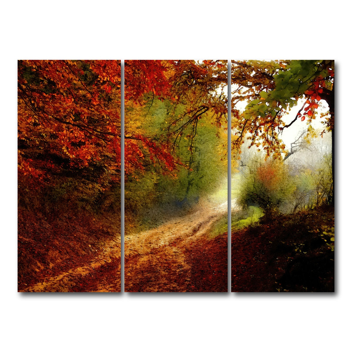 AUTO-MOCKUP WHITE | autumn forest edge | 3 Piece | Gallery Wrap Canvas | group=8x18