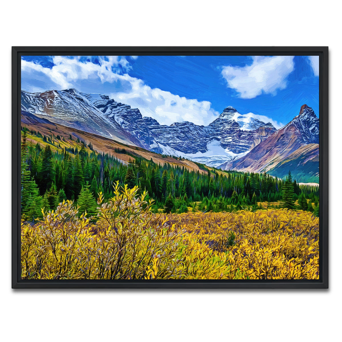 AUTO-MOCKUP WHITE | autumn mountains | 1 Piece | Black Framed Canvas | group=4x3
