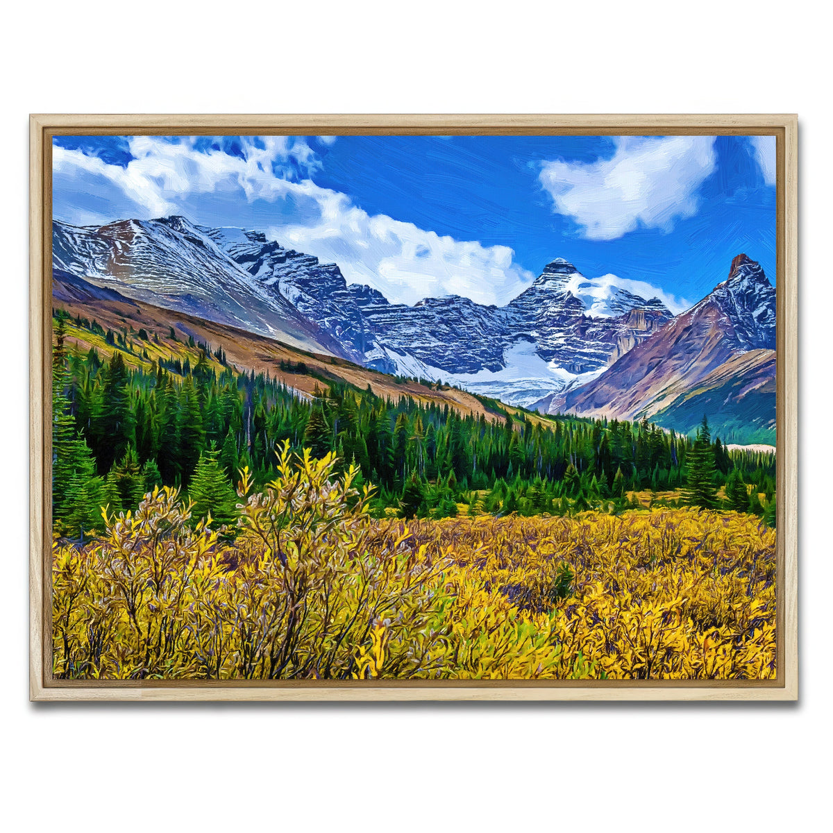 AUTO-MOCKUP WHITE | autumn mountains | 1 Piece | Natural Framed Canvas | group=4x3