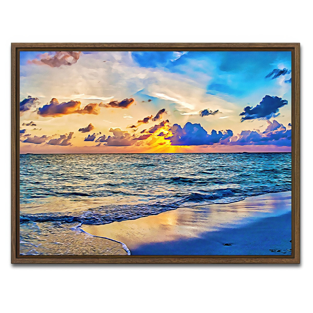 AUTO-MOCKUP WHITE | azure sunset | 1 Piece | Walnut Framed Canvas | group=4x3
