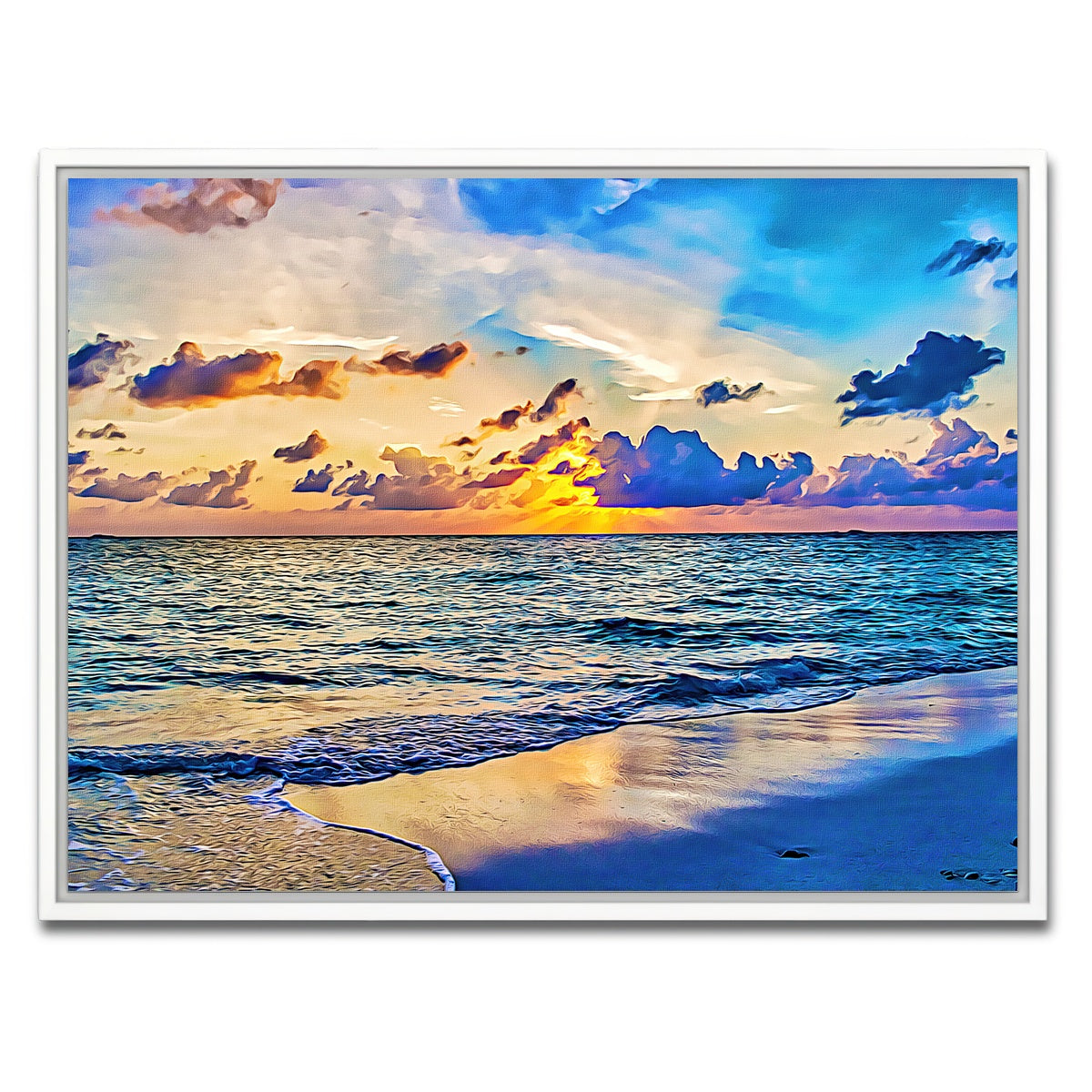 AUTO-MOCKUP WHITE | azure sunset | 1 Piece | White Framed Canvas | group=4x3